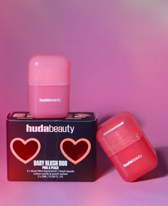 Huda Beauty Baby Blush Duo Strawberry Cream and Black Cherry