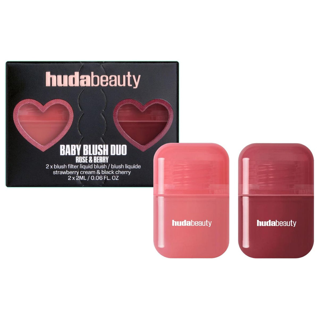 Huda Beauty Baby Blush Duo Strawberry Cream and Black Cherry